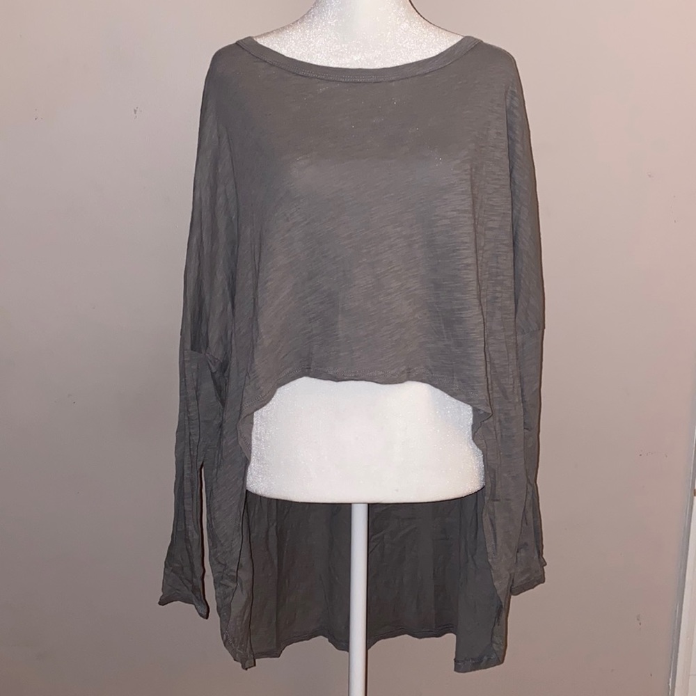 Blue Buttercup High Low Long Sleeve Tee Shirt